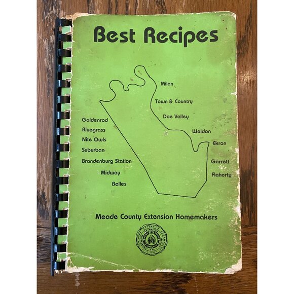 Vintage 1985 Meade County Extension Homemakers Best Recipes Spiral-Bound Kentuck - Picture 1 of 11